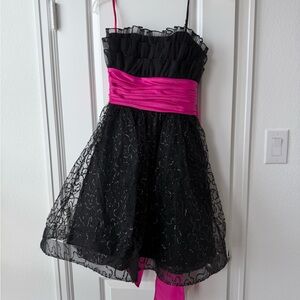 Betsey Johnson Juniors Black and Pink Dress